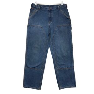 Sorel Mens Double Front‎ Logger Jeans Blue Denim Work Pants 36x31 XM8197
